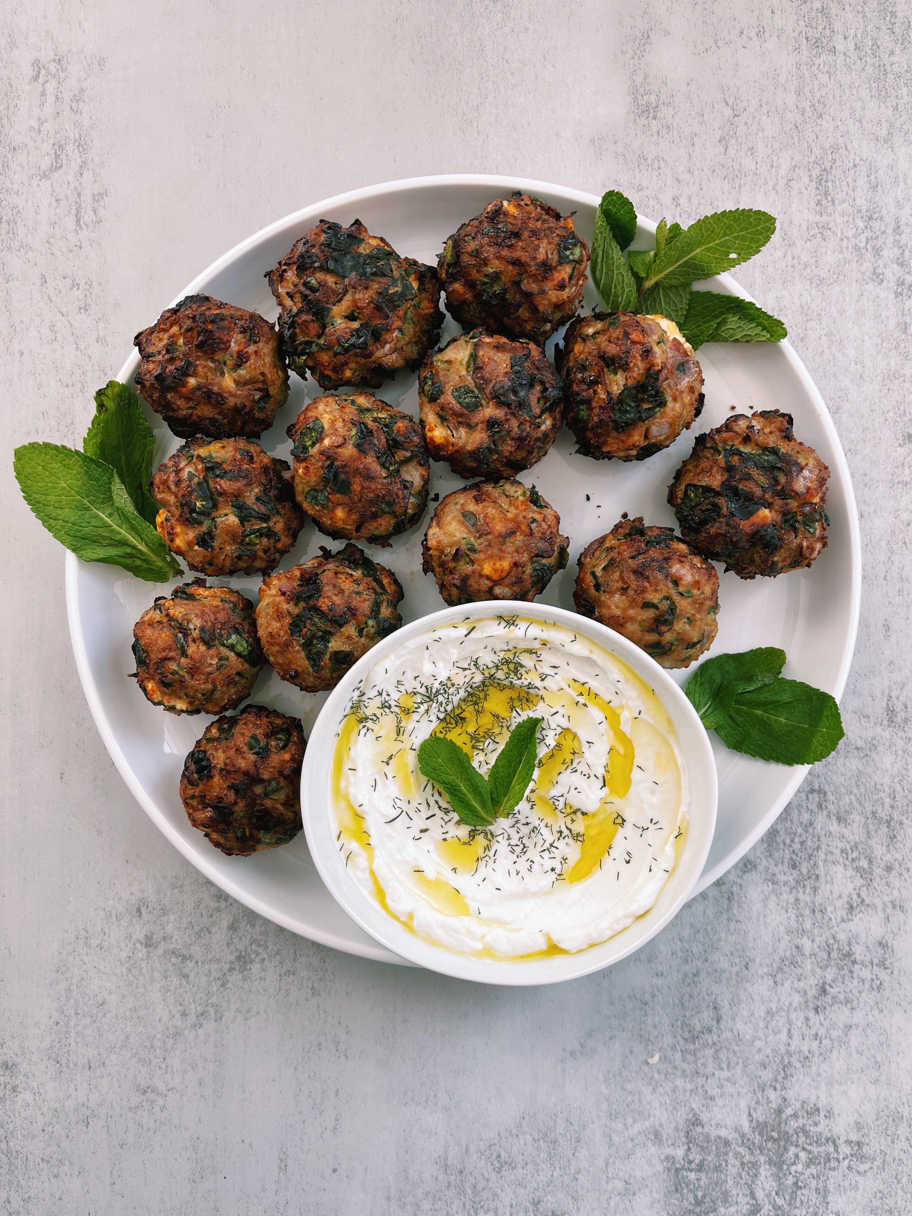 Easy Air Fried Mediterranean Meatballs image