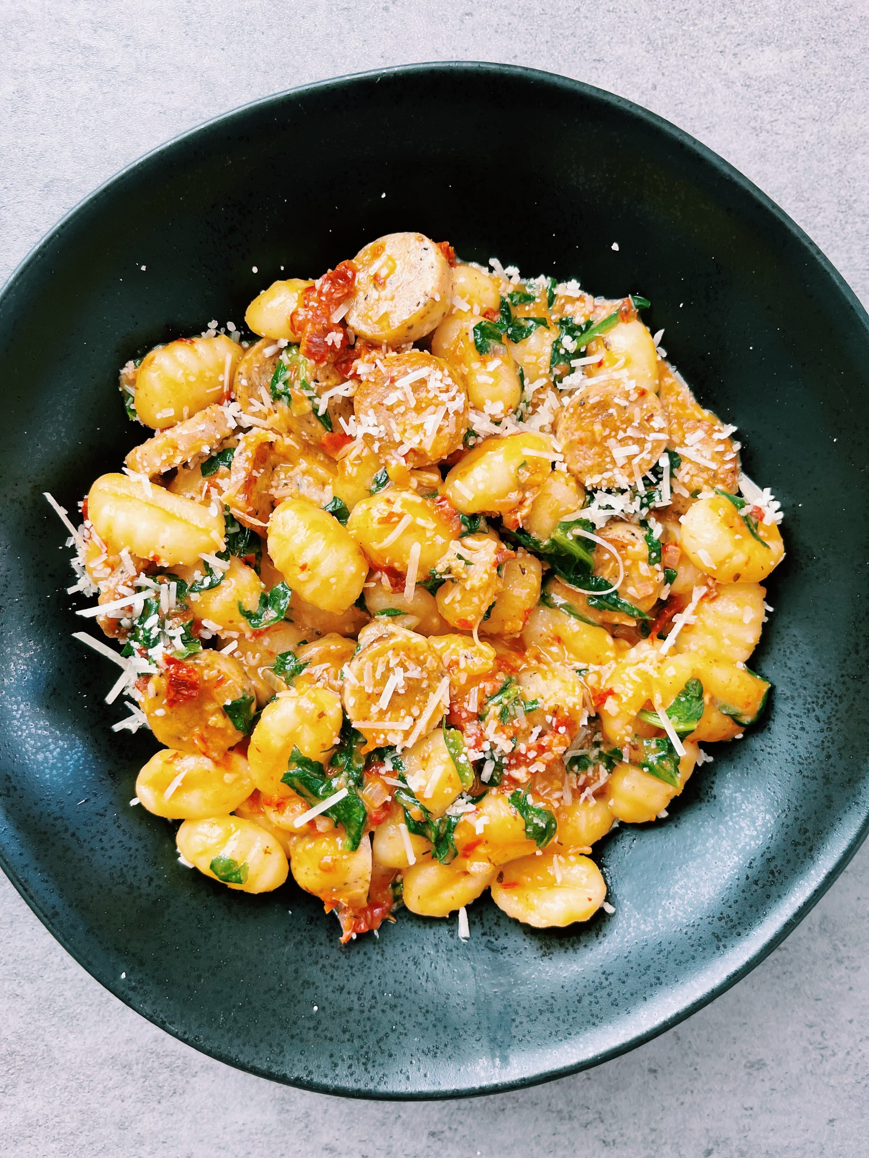Spicy, Creamy Gnocchi with Chicken Sausage - Kelsey's Food Reviews