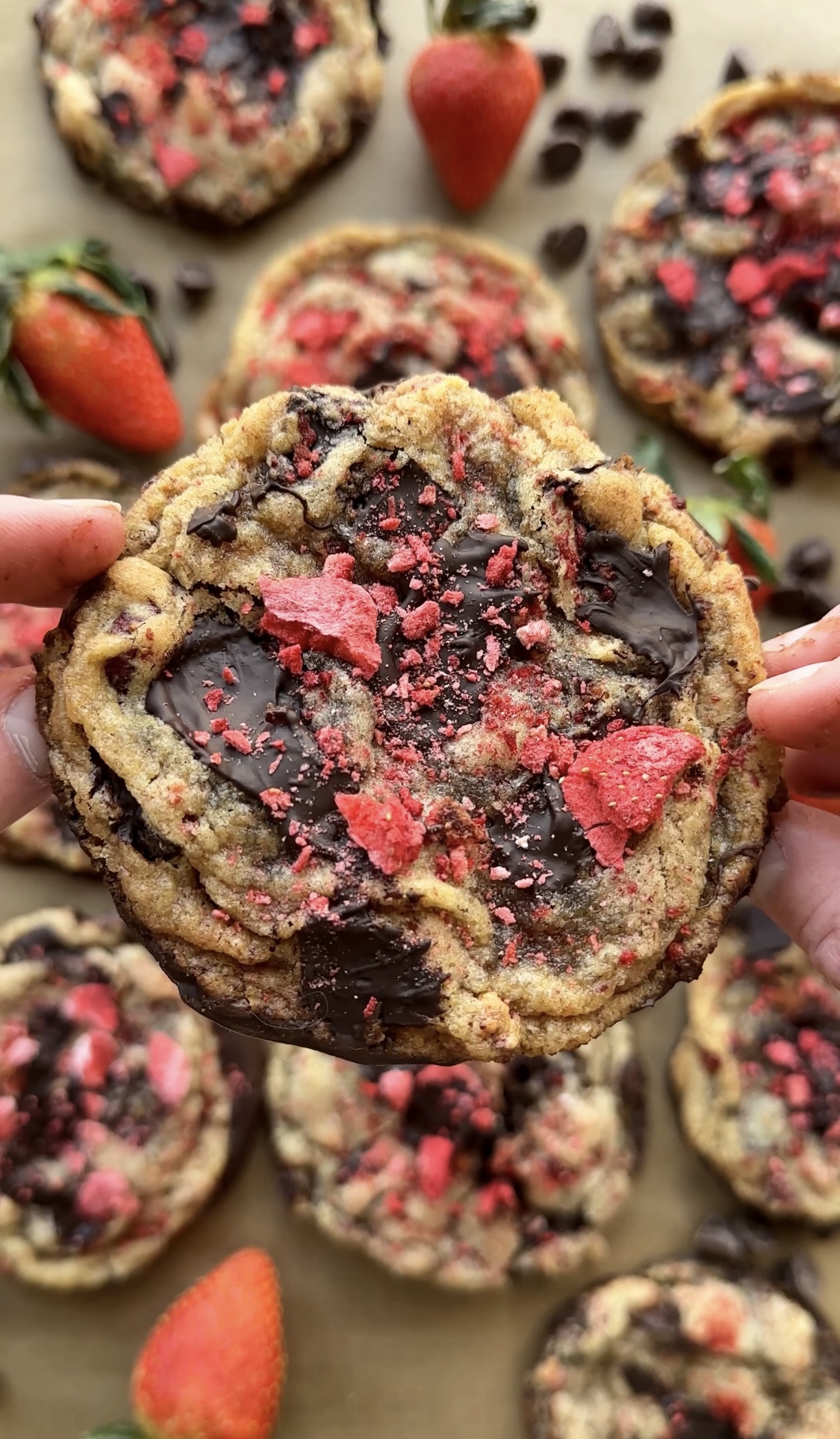 Decadent Chocolate Dipped Strawberry Chocolate Chip Cookie Recipe