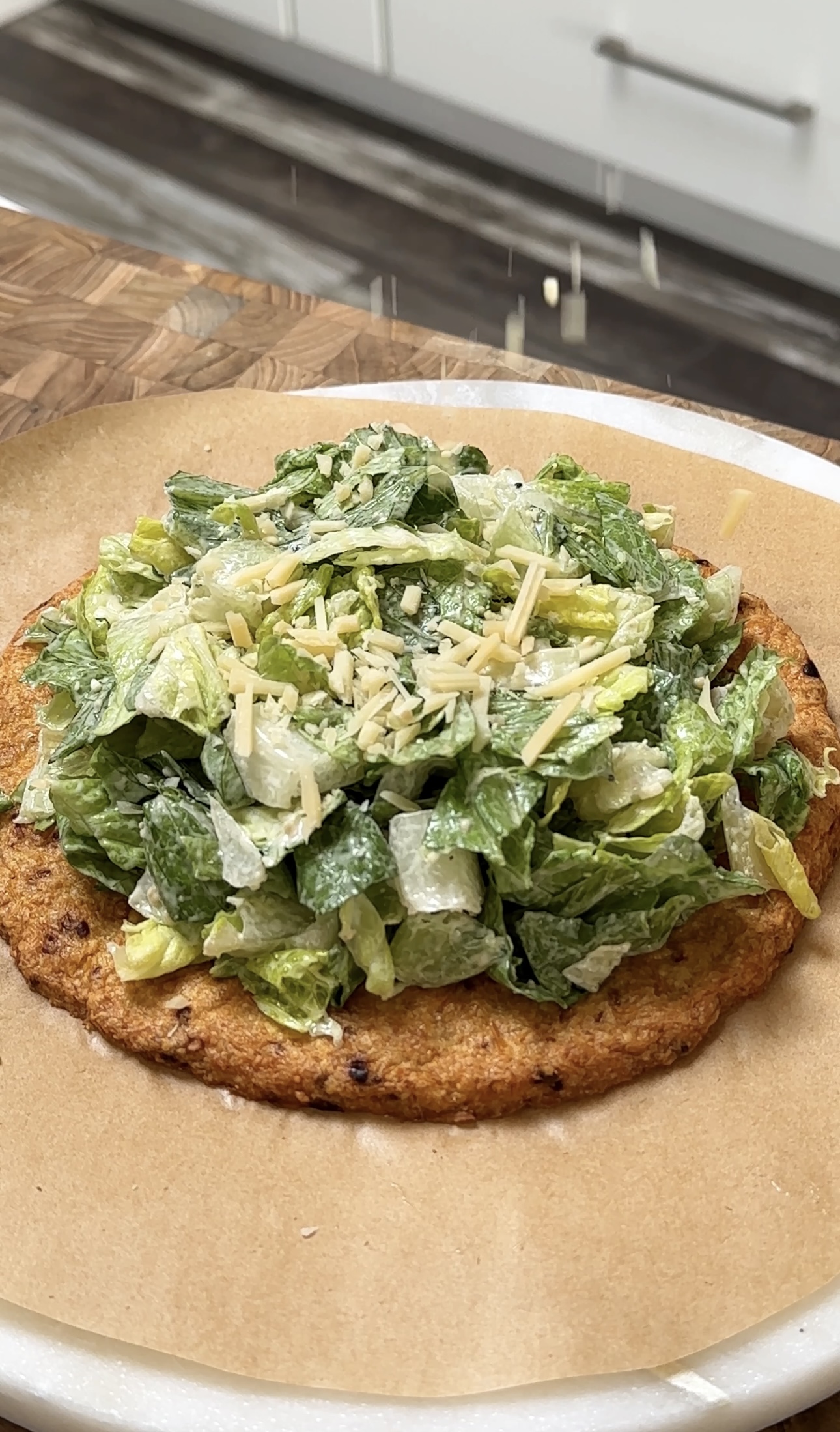 Protein-Packed Perfection: Chicken Pizza Crust Caesar Salad Recipe
